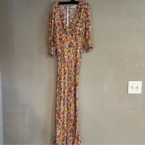 RIXO Target Sz 10 Vibrant Multicolor Floral Maxi Dress Spring Easter Beauty